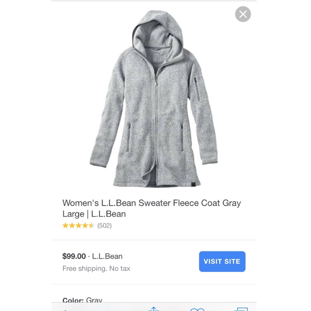 L.L. Bean sweater fleece coat